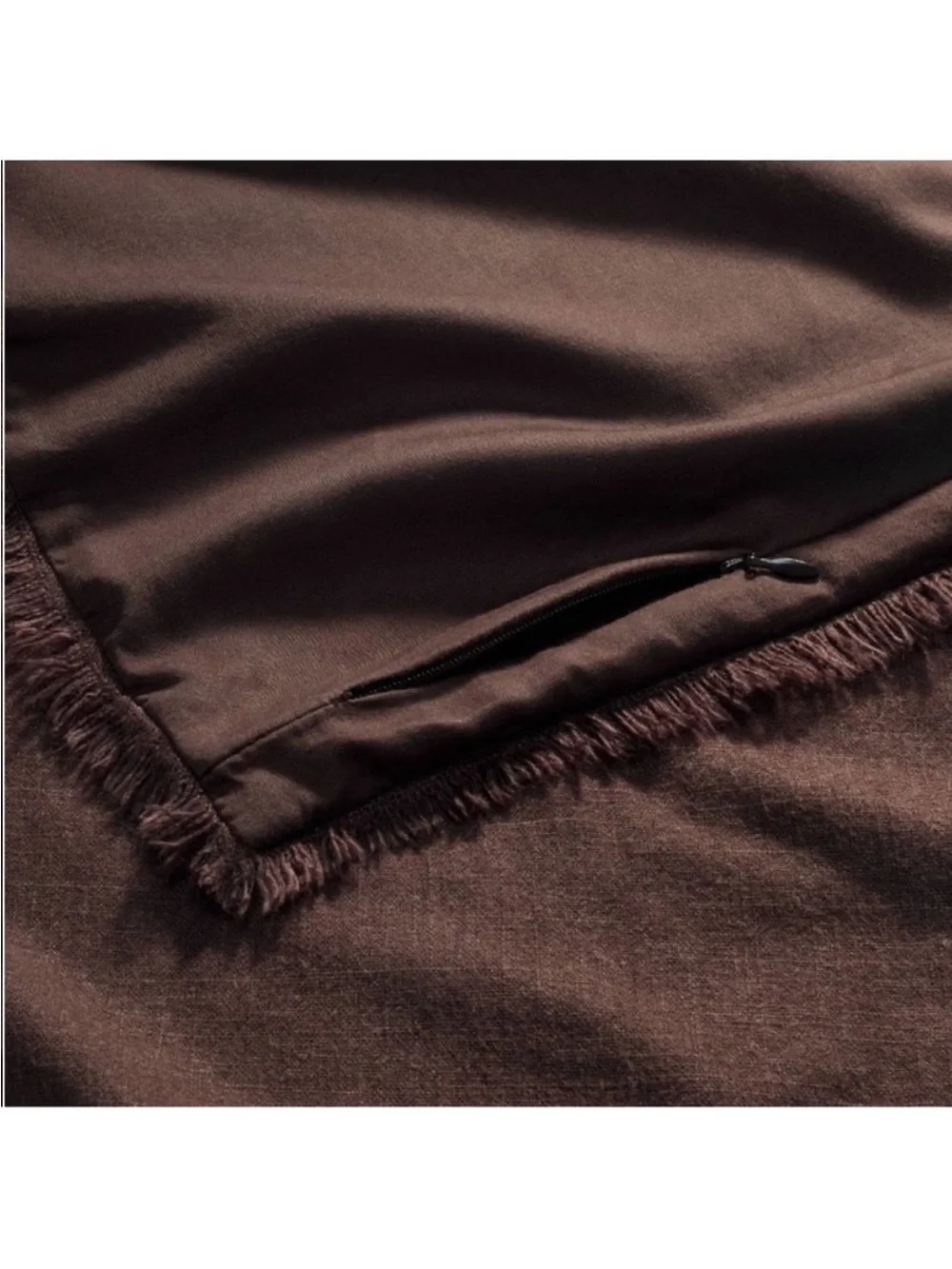 NWT Full/Queen Heavyweight Linen Blend Comforter and Sham Set Dark Fig Casaluna
